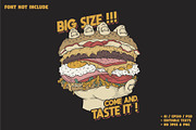 retro hand holding a big burger, a Branding & Logo Template by Judsart (Thumbnail 1 of 3)