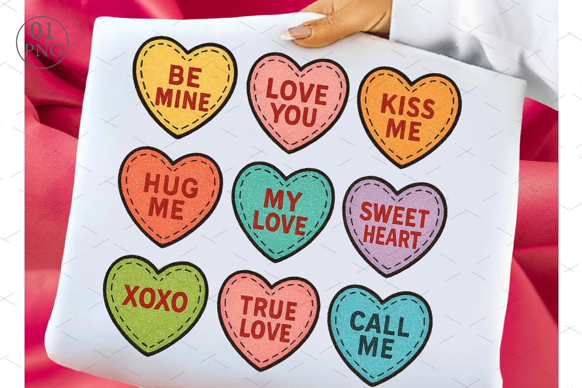 Valentine's Candy Heart Sublimation, an Illustration by Libby Wishes (Photo 1 of 7)