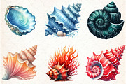 Ocean Sea Shell Sublimation Clipart, an Illustration by Libby Wishes (Thumbnail 4 of 7)