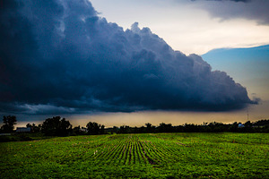 Storm over fields