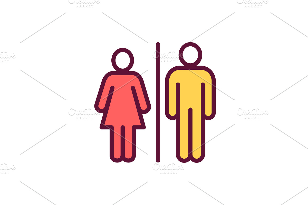 Bathroom color line icon. Isolated, an Illustration by Backwoods_studio