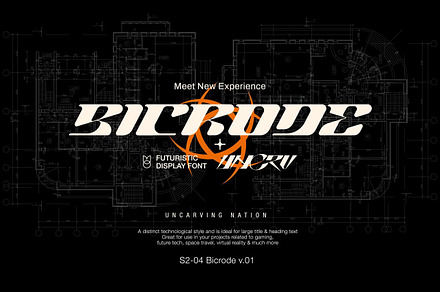 Bicrode - Display Font, a Font by Uncarving