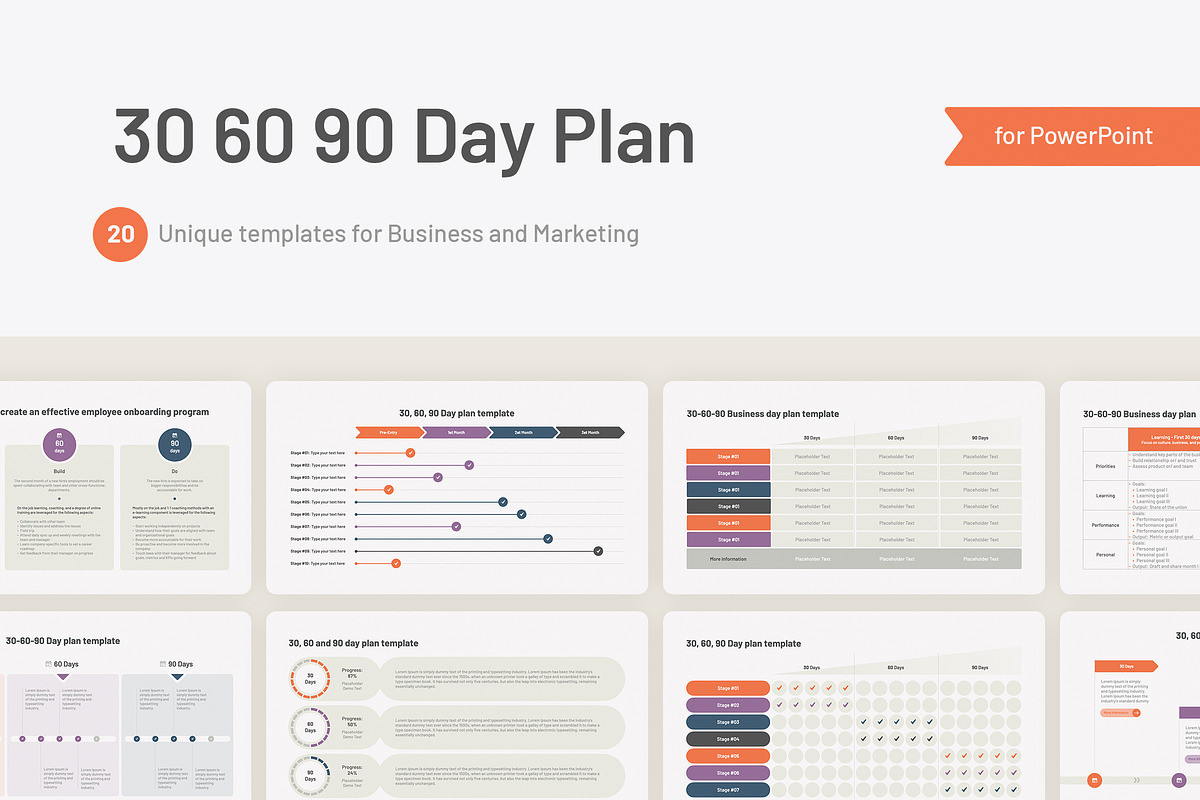 30 60 90 Day Plan for PowerPoint, a Presentation Template by HiSlide.io (Photo 1 of 4)
