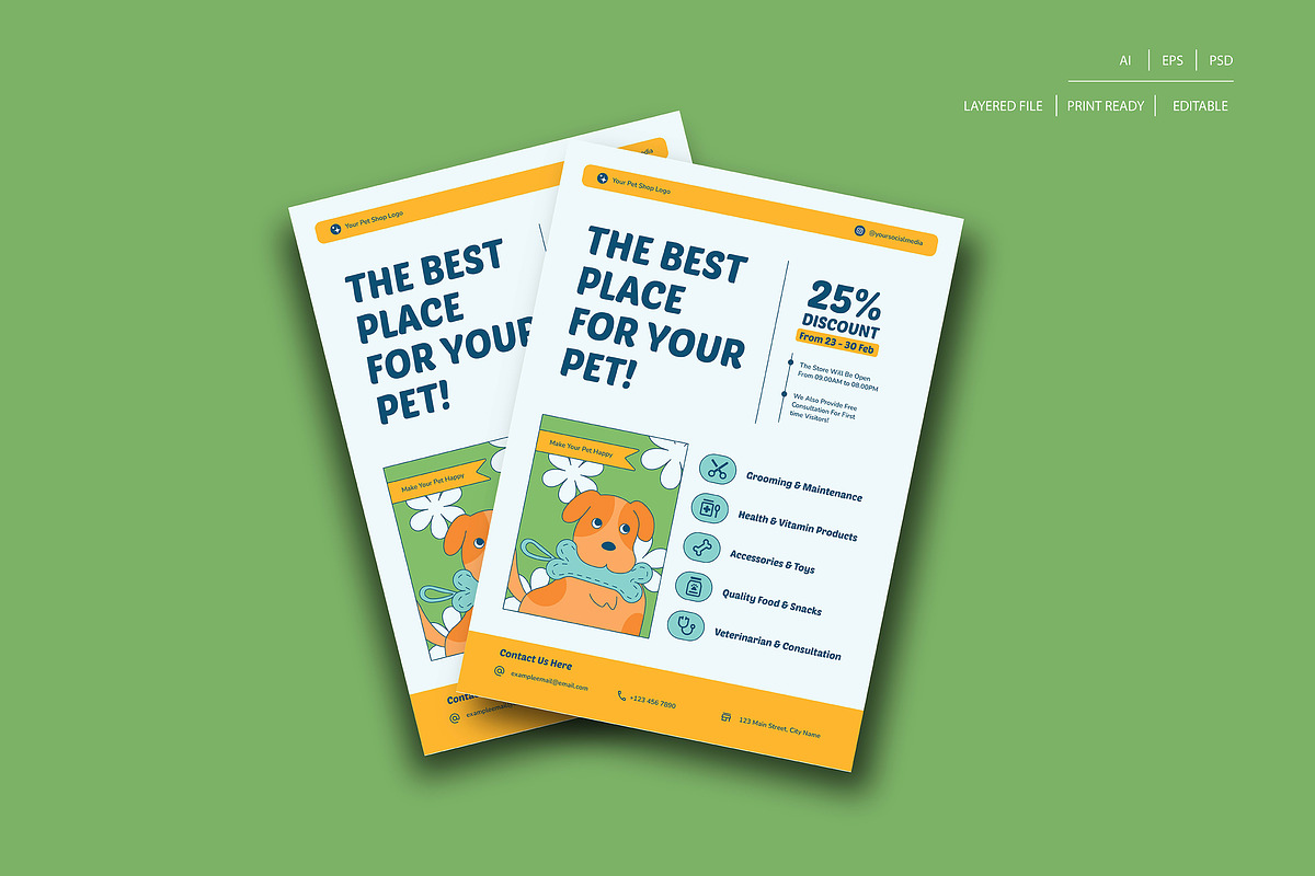 Pet Shop Flyer, a Flyer Template by Siska Arista