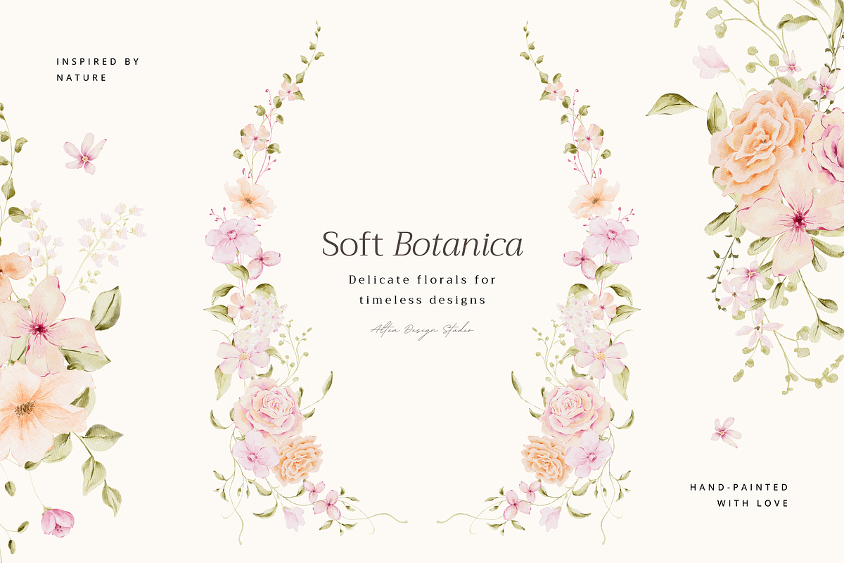 Delicate Pastel Watercolor Flowers, a Decorative Illustration by Altea Design Studio (Photo 1 of 26)