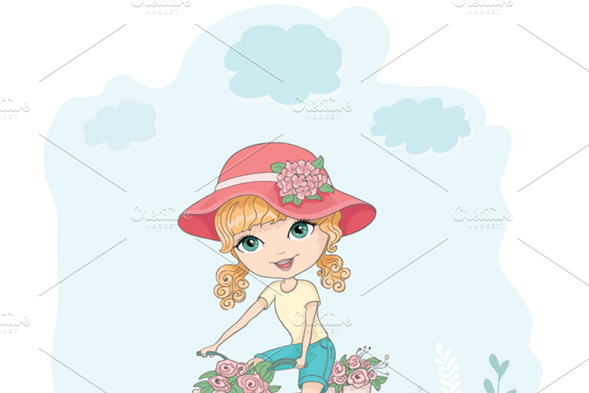 set with 32 cartoon girls-cute girls, an Animal Illustration by StudioLondon (Photo 29 of 33)
