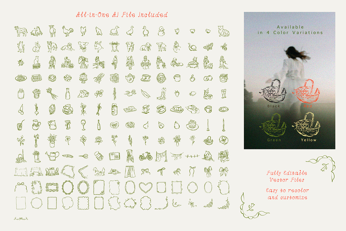 Rustic Living Line Art Collection, an Object Illustration by Eva Gentle (Photo 12 of 12)