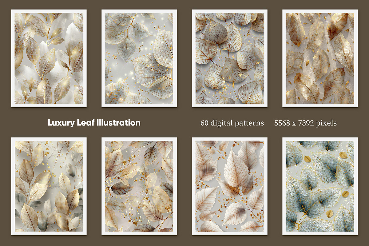 Luxury Leaf Illustration, a Decorative Illustration by Housui Patterns (Photo 8 of 10)