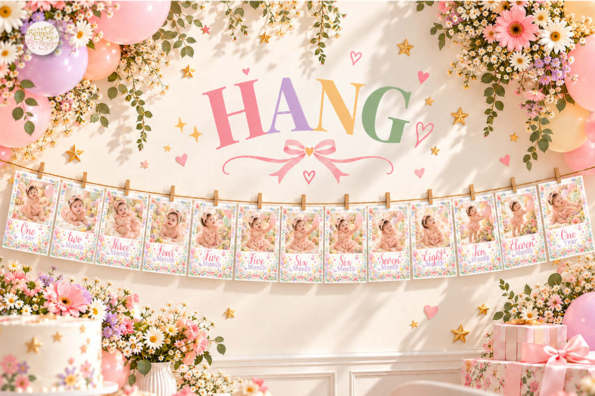 Baby Monthly Milestone Photo Canva, a Marketing Template by KennedyStudio (Photo 5 of 9)