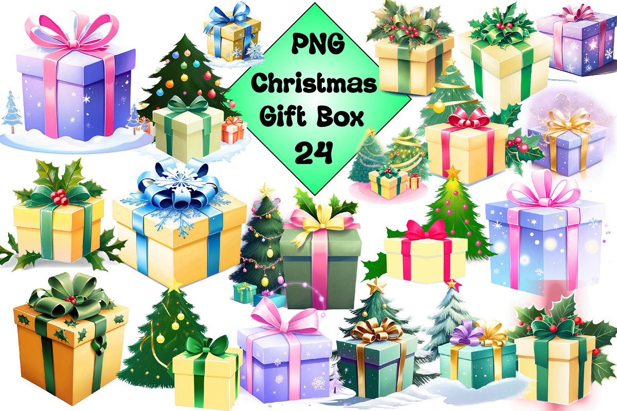 Christmas Gift Box Clipart -2, an Illustration by Wow Magic (Photo 1 of 4)