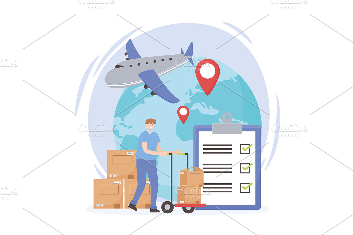 logistic transport world, a Person Illustration by studiogstock