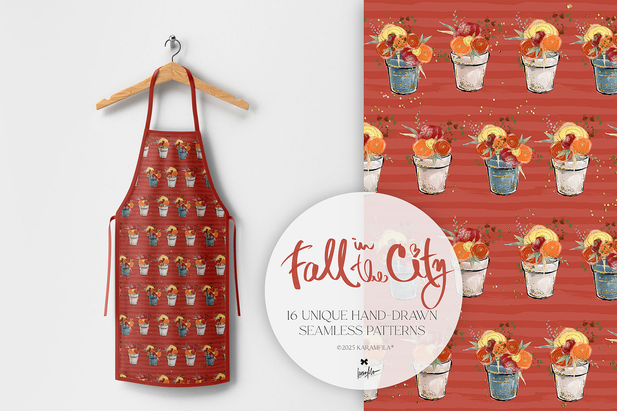 Fall City Hand Drawn Autumn Patterns, a Pattern Graphic by KaramfilaS (Photo 6 of 21)