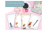 Summer Girls Stationery Printable, a Stationery Template by Pixels N Bows (Thumbnail 1 of 3)