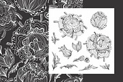 Floral Sketch Seamless Textures, a Pattern Graphic by kisikoida (Thumbnail 4 of 4)