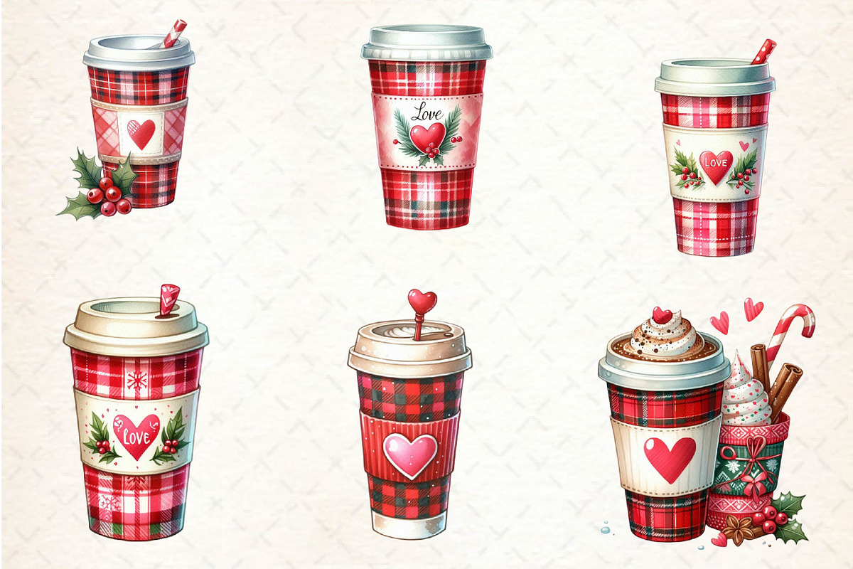 Valentine Festive Coffee Clipart, an Illustration by CreationArt (Photo 4 of 5)