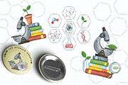 Science for kids watercolor clip art, an Object Illustration by DemiLena (Thumbnail 7 of 18)