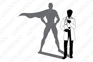 Superhero Doctor With Super Hero, a Healthcare Illustration by Christos Georghiou