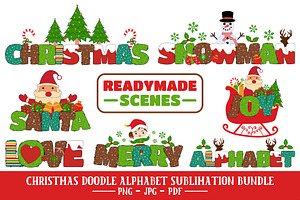 Christmas Doodle Alphabet Bundle V.2