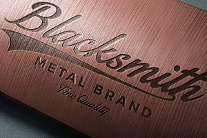 Laser Etching Logo On Steel Mockup