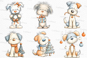 Cute Christmas Fluffy Dogs, an Illustration by Craft Nest (Thumbnail 4 of 6)