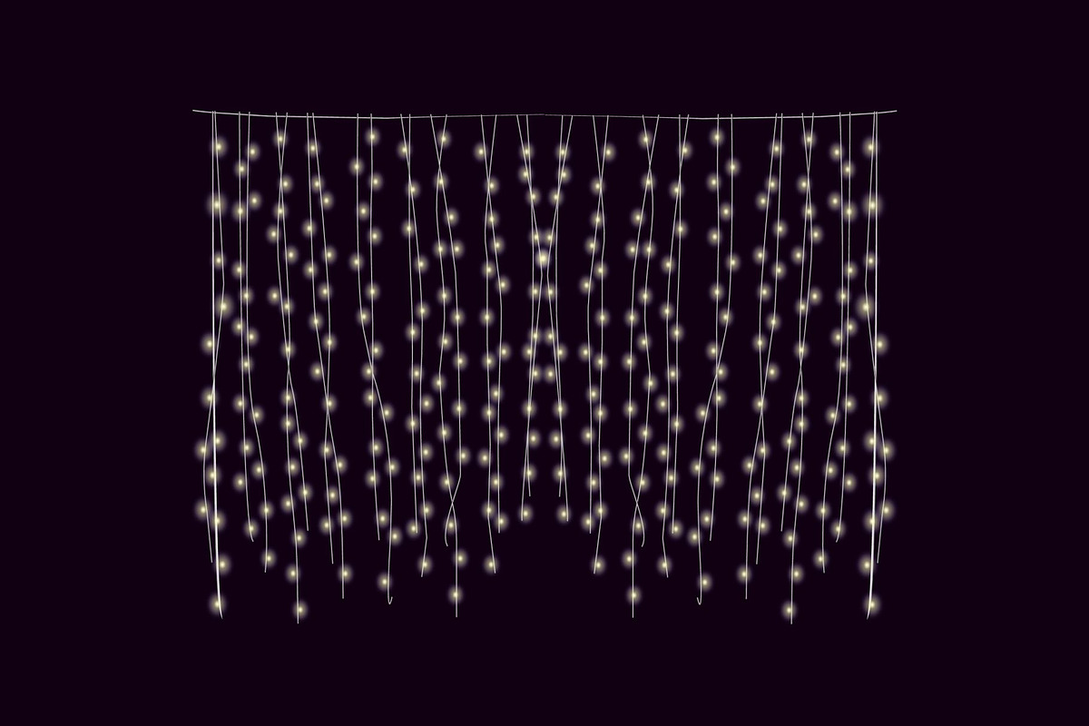 Christmas lights garlands vector, an Object Graphic by Mary P