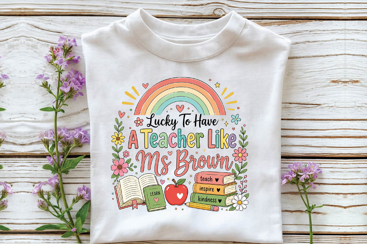 Rainbow Teacher Sublimation Design, a Seasonal Illustration by DreamPrint404 (Photo 2 of 6)
