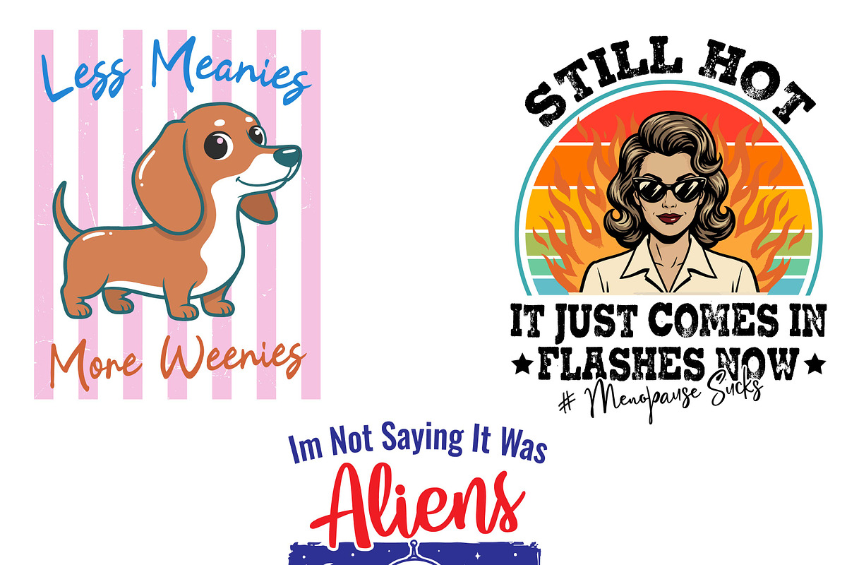 Funny Retro Typography Design Bundle, an Object Graphic by vintage (Photo 2 of 3)