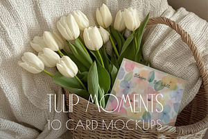 Tulip Moments_Card Mockups, a Mockup by NikiArts