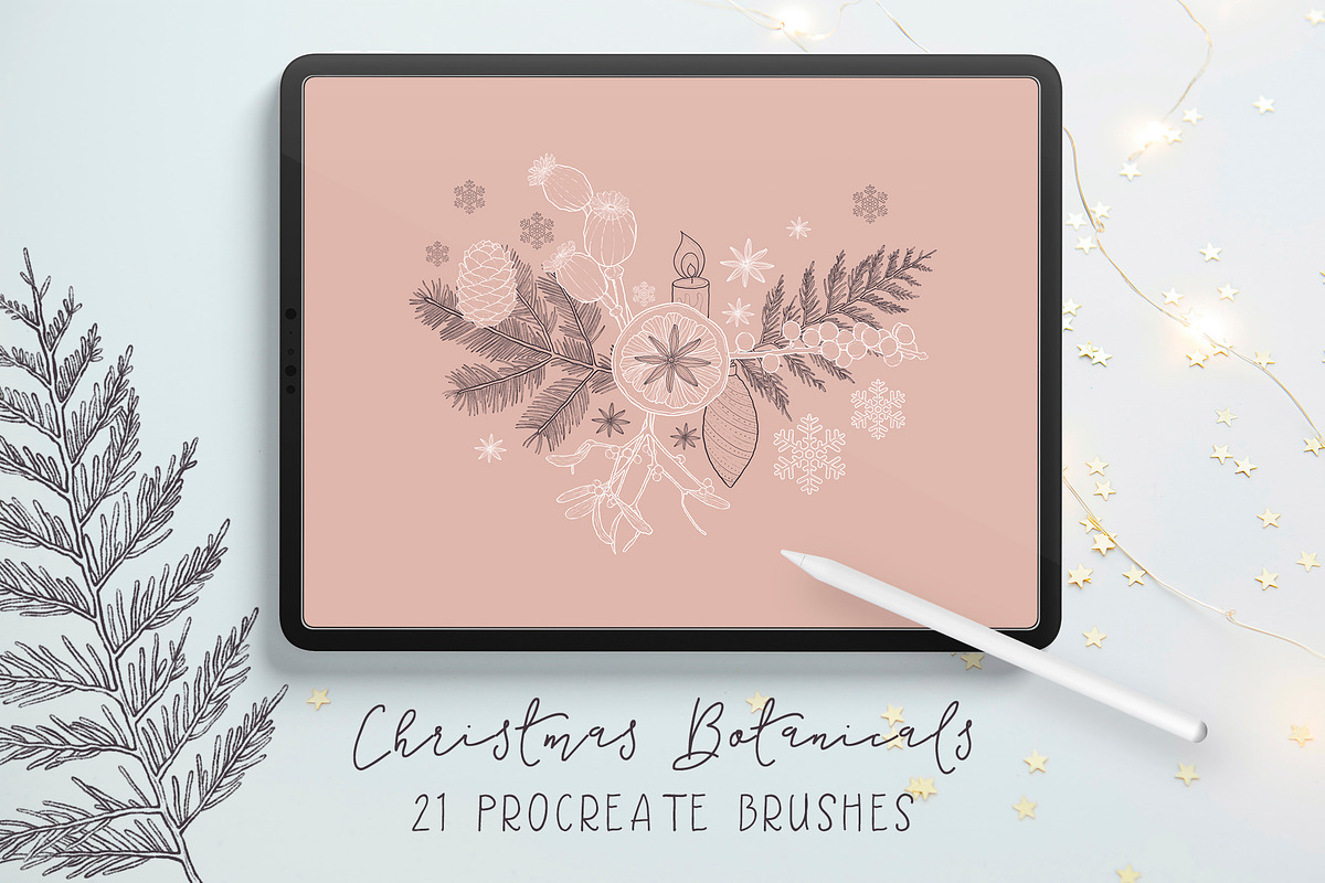Procreate Botanical Stamps Bundle, a Brush Add-On by Little Nordic Atelier (Photo 4 of 13)