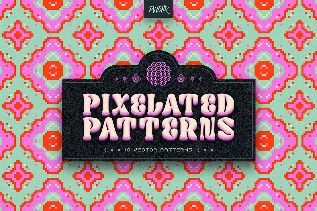 Pixel Mosaic Patterns | Vol. 10, a Pattern Graphic by dvtchk (Photo 10 of 10)