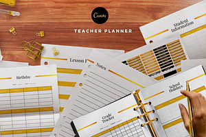 Teacher Planner Template, Canva