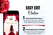 Quinceañera red Video Invite Canva, an Invitation Template by VM PARTYS  BY TAIRUMA (Thumbnail 3 of 9)