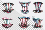 4th of July Top Hat Clipart Bundle., an Illustration by SVGArt (Thumbnail 2 of 9)