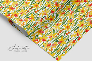 Daffodils Seamless Pattern