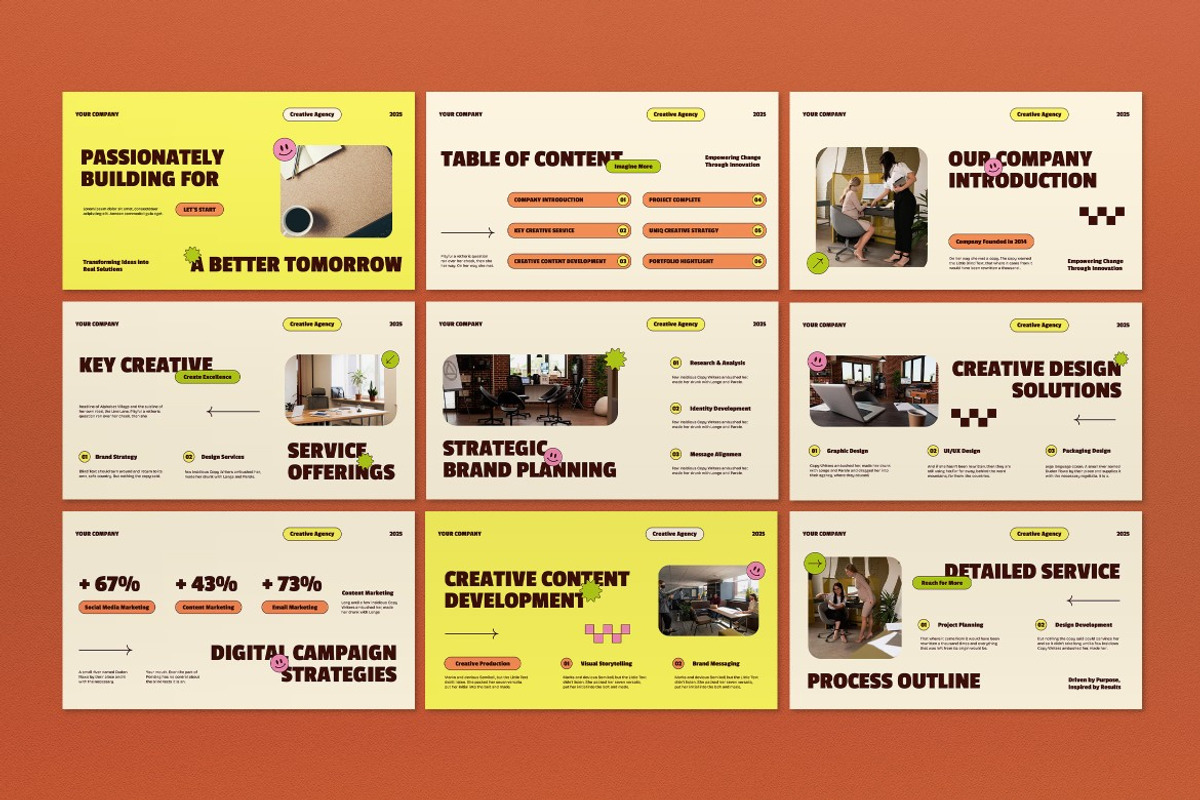 Yellow Beige Company Profile PPT, a Presentation Template by graphicook (Photo 2 of 5)
