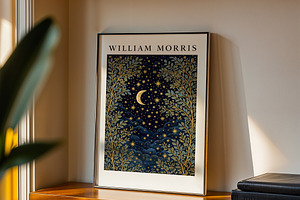 William Morris Night Wall Art, a Decorative Illustration by elfy creative