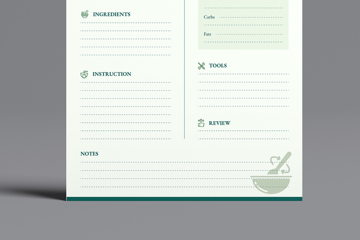 Recipe Card Template, a Stationery Template by MightyDesign (Photo 5 of 8)