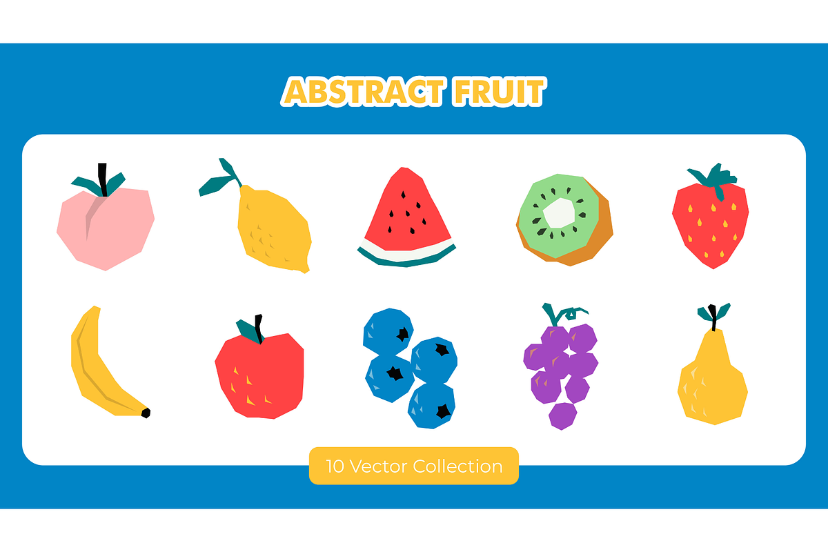 Abstract Fruit Vector Set, a Food Illustration by Creathub Studio
