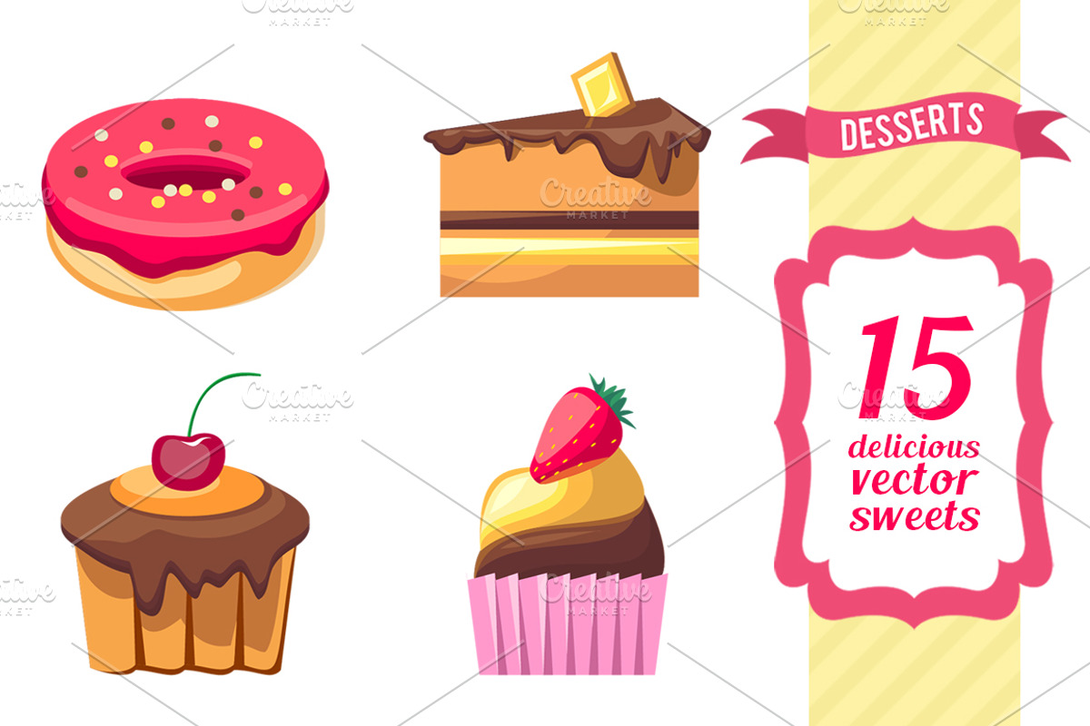 Delicious Desserts, a Food Illustration by KannaaDesign (Photo 3 of 5)