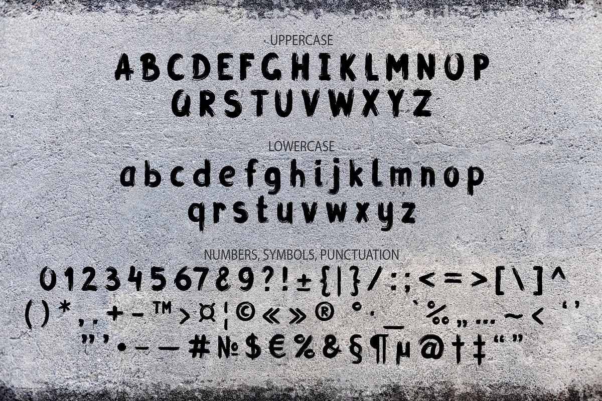 Grunge Latin and Cyrillic Brush Font preview 2