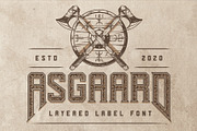 Asgaard layered label font, a Symbol Font by VozzyStock (Thumbnail 1 of 7)