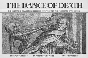 The Dance of Death Procreate Kit, a Brush Add-On by Digi Life