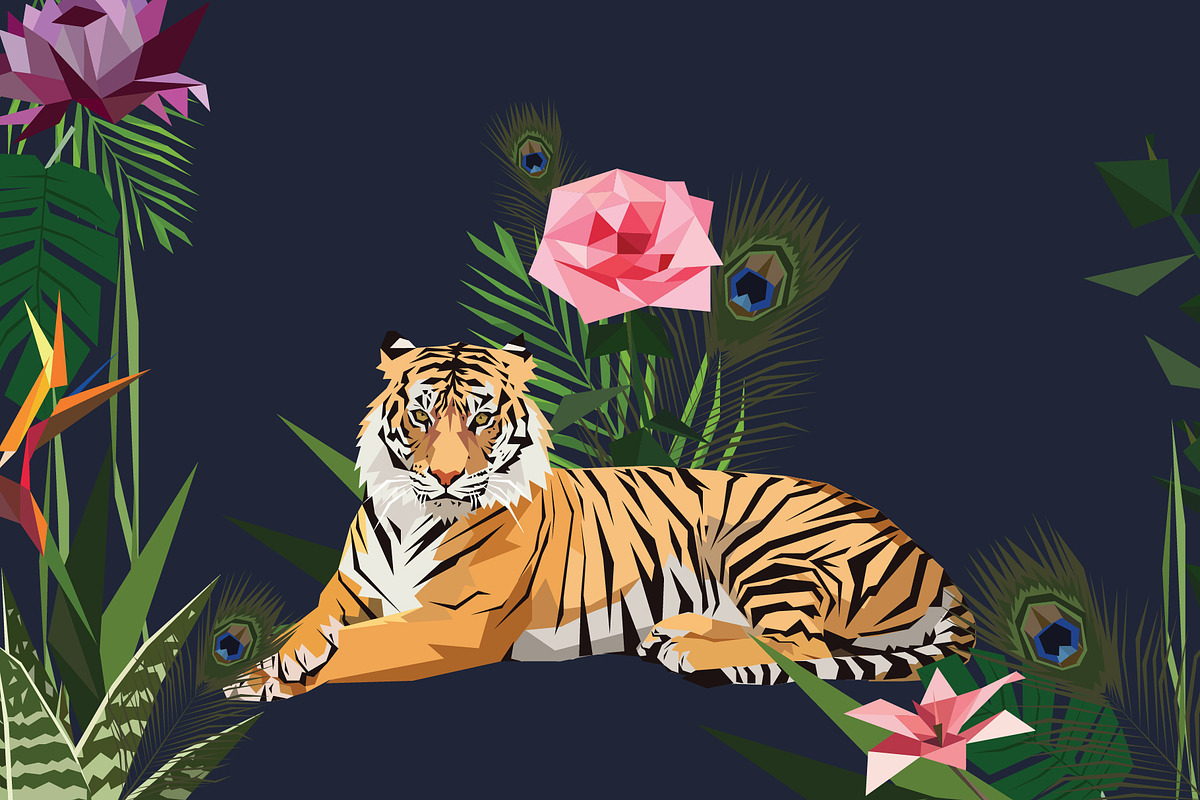 Tiger illustrations in lowpoly style, an Animal Illustration by Volkan Aydemir (Photo 3 of 4)