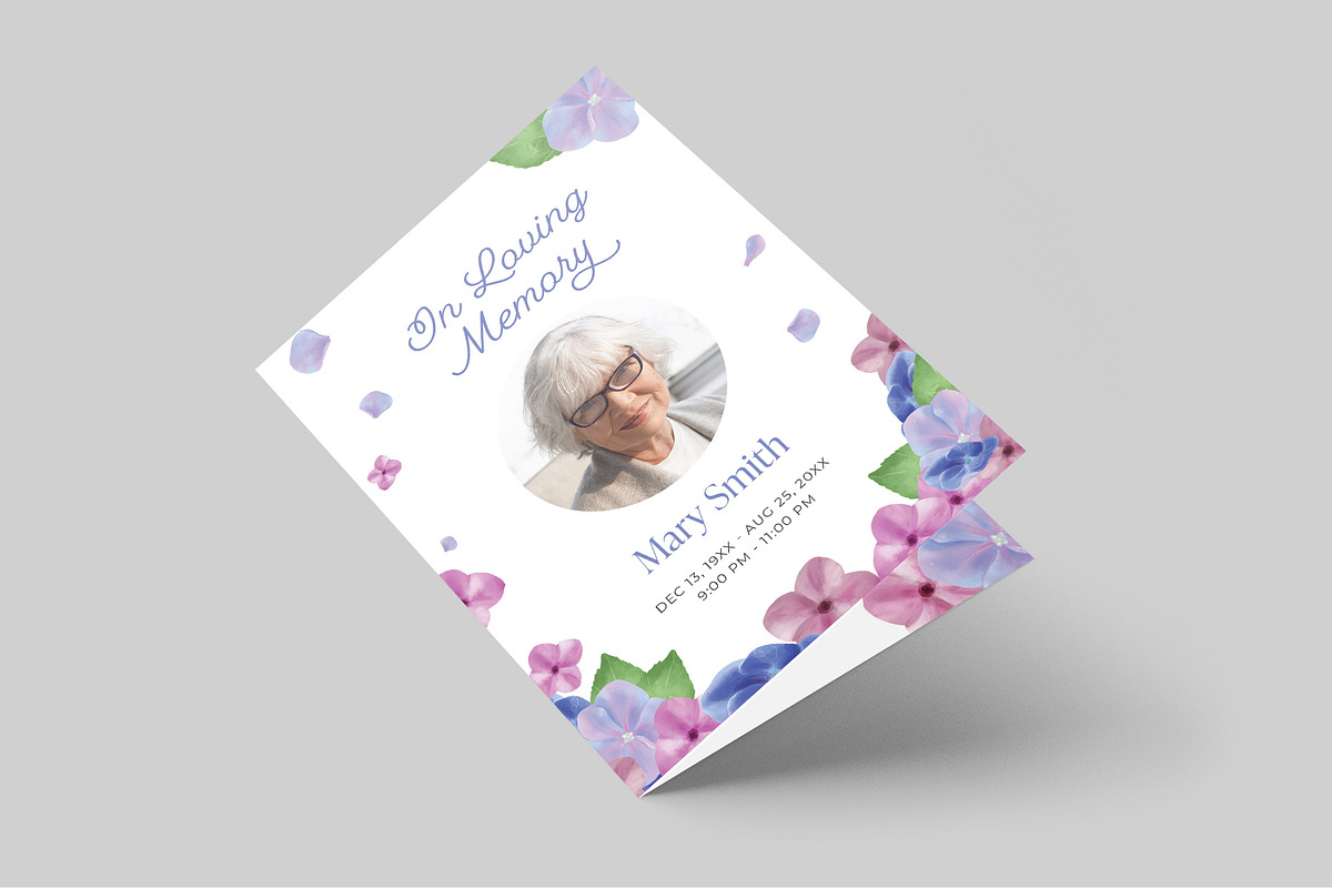Purple Floral Funeral Program Flyer, a Flyer Template by BrandPacks (Photo 4 of 8)
