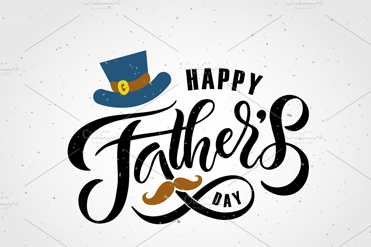 Happy Fathers Day Lettering Card, a Poster Template by Svetlana Kurako