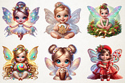 Cute Christmas Baby Fairy Girl Water, an Illustration by RobertsArt (Thumbnail 5 of 5)