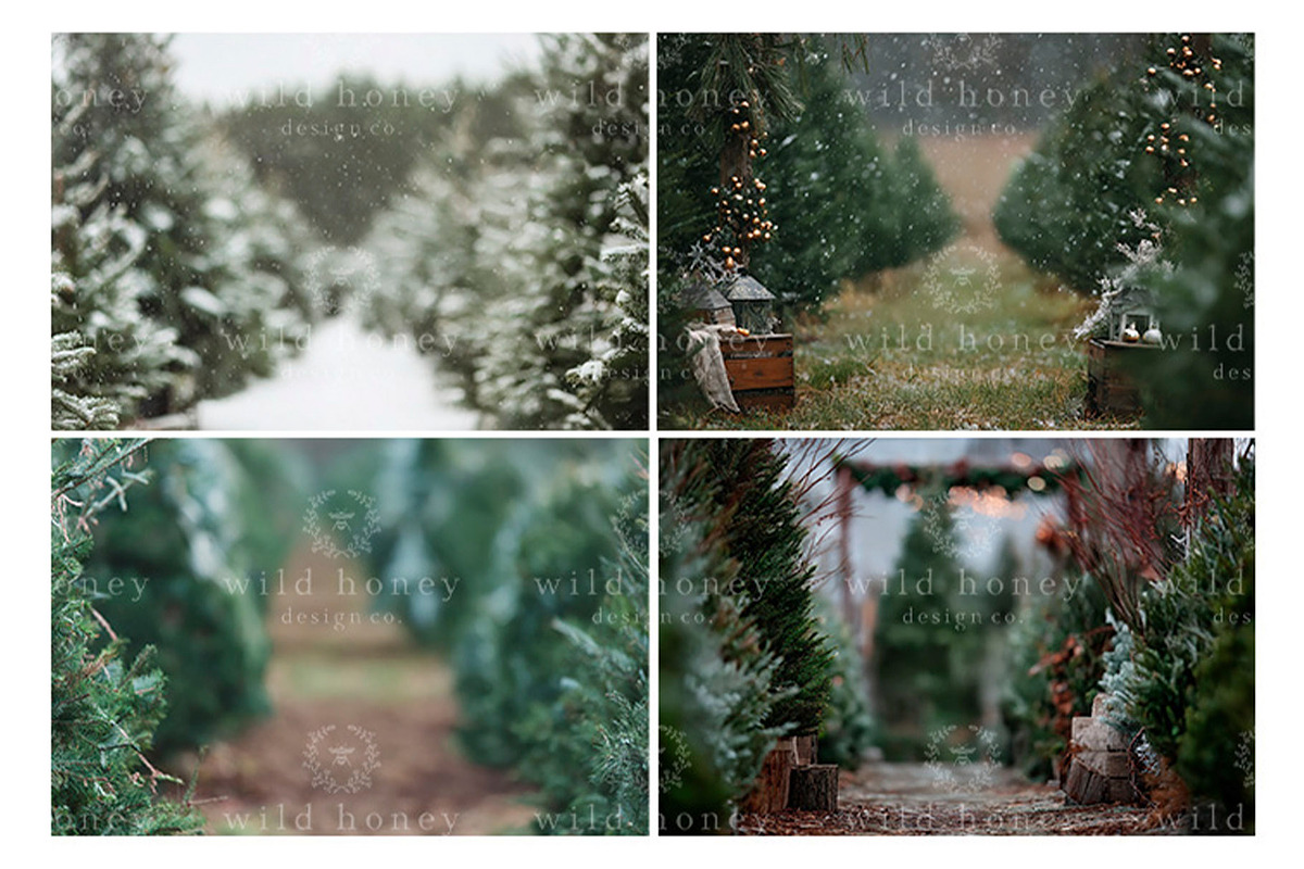Christmas Tree Farm Digital Backdrop, a Layer Style Add-On by Wild Honey Design Co. (Photo 3 of 4)