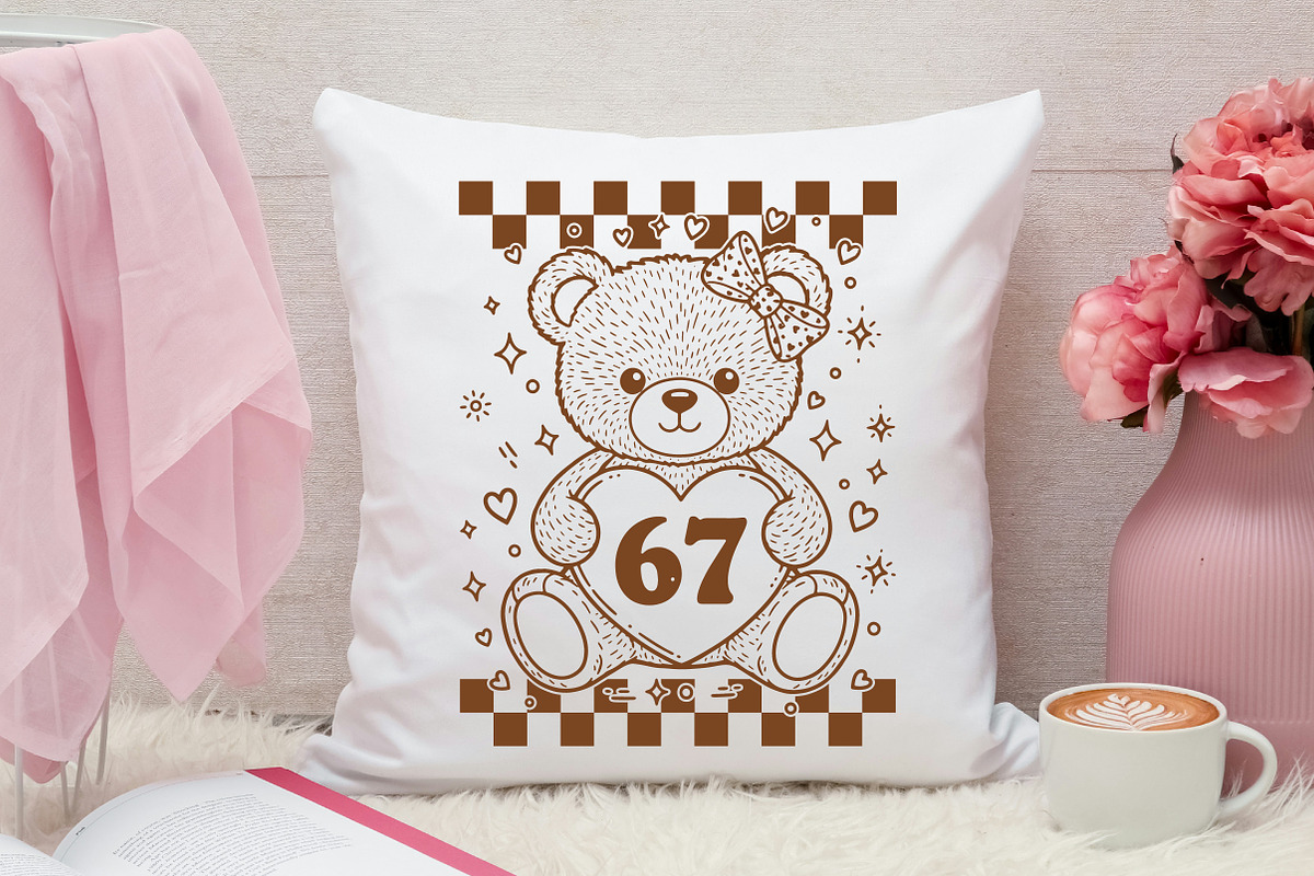 67 Valentines Teddy SVG, Valentine, an Illustration by Canvas Craft (Photo 7 of 7)