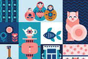 Matryoshka Folk art Illustration, a Decorative Illustration by OLLYSWEATSHIRT DSGN INC. (Thumbnail 1 of 3)