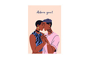 Diverse couples kiss, hug set, cards, a Person Illustration by PaperTrident (Thumbnail 9 of 14)